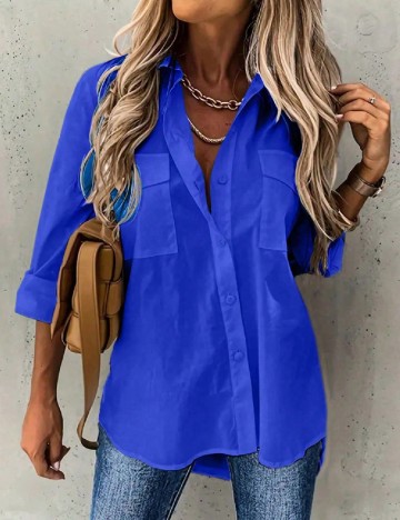 Camasa SHEIN CURVE, albastru