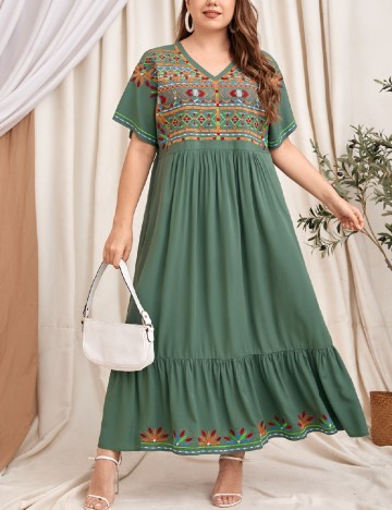 Rochie lunga SHEIN CURVE, verde