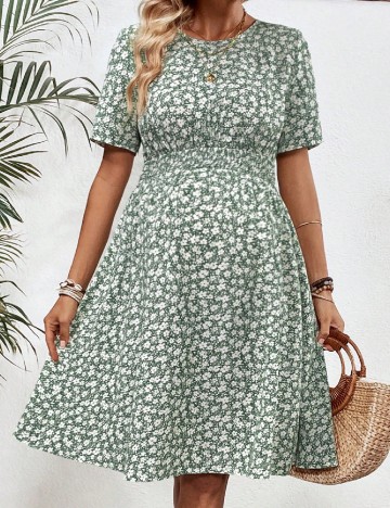 Rochie scurta SHEIN Maternity, verde