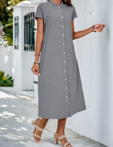 Rochie lunga Emery Rose, gri