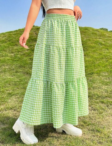 Fusta SHEIN CURVE, verde