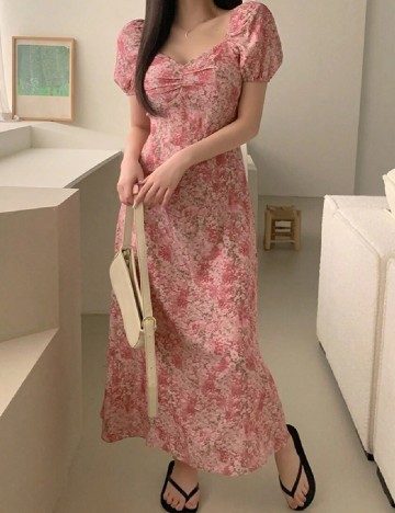 Rochie lunga Dazy, roz