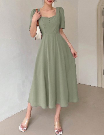 Rochie medie Dazy, verde