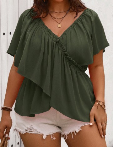 Bluza SHEIN CURVE, verde