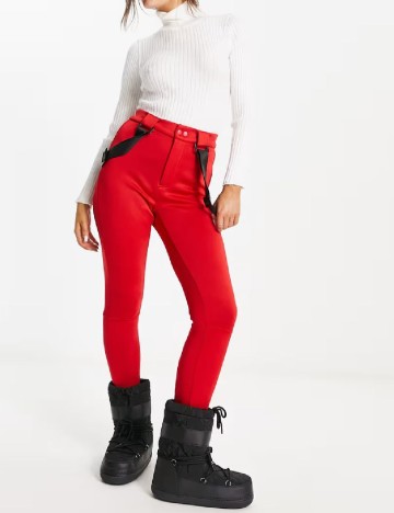 Pantaloni de ski Threadbare, rosu