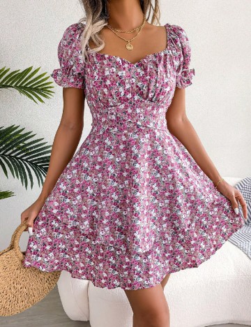 Rochie scurta SHEIN, floral print