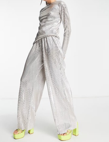 Pantaloni 4TH&Reckless, argintiu