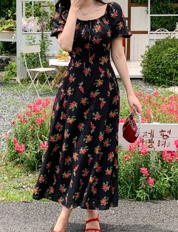 Rochie lunga Dazy Plus Size, negru