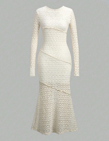 Rochie lunga SHEIN, crem