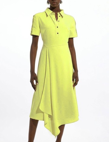 Rochie medie Karen Millen, verde neon