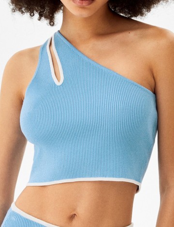 Top Bershka, albastru, S