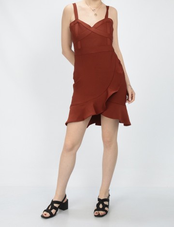 Rochie scurta SHEIN, caramiziu, M