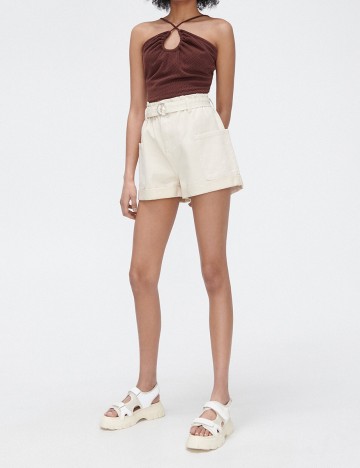 Pantaloni Scurti CROPP, crem, 32