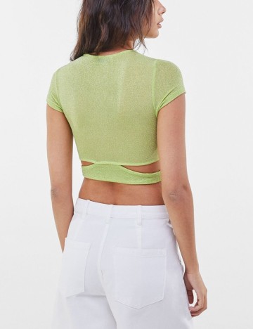 Top Bershka, verde, XL