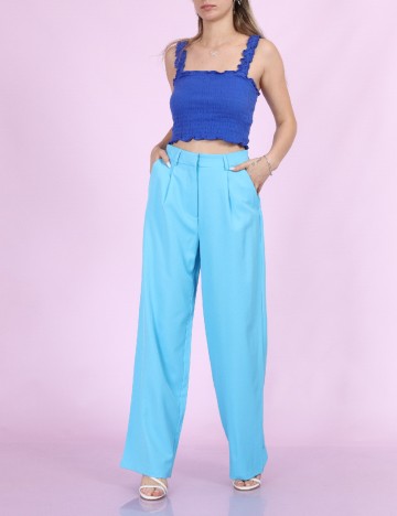 Pantaloni Pieces, albastru, M