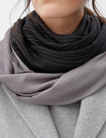 Esarfa circulara s.Oliver, negru/gri