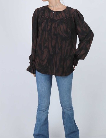 Camasa b.young, negru/maro, 36