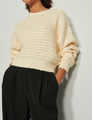 Pulover NA-KD, crem