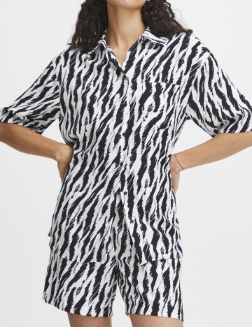 Camasa b.young, alb-negru