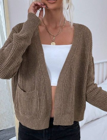 Cardigan SHEIN, maro