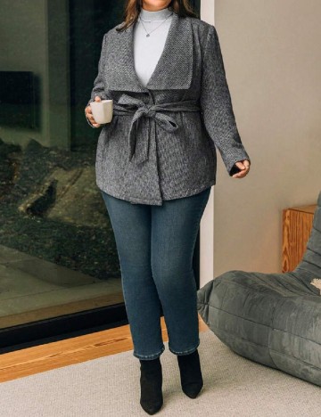 Cardigan Emery Rose Curve, gri