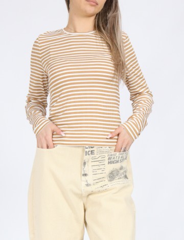 Bluza Vero Moda, maro/alb