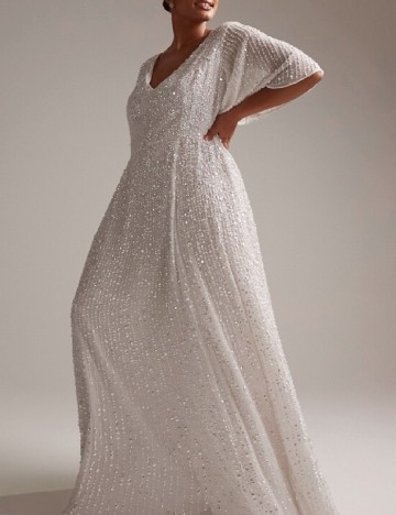 Rochie lunga ASOS Curve, alb