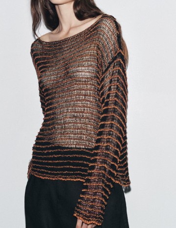 Bluza Zara, negru/maro