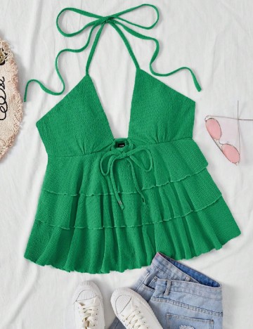 Top SHEIN CURVE, verde