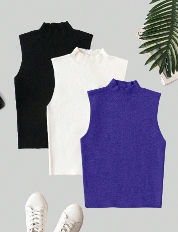 Set topuri 3 bucati SHEIN, mix culori