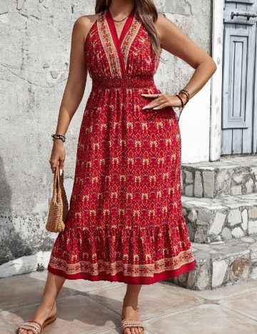 Rochie lunga SHEIN CURVE, rosu