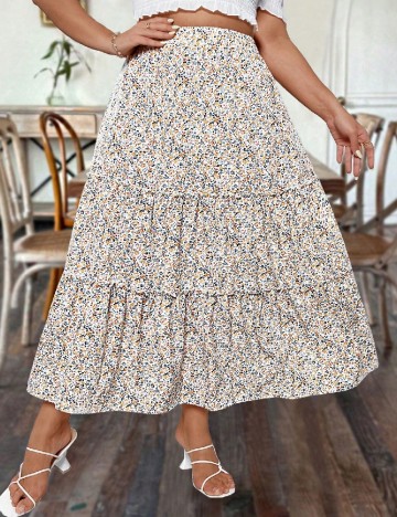 Fusta SHEIN CURVE, floral