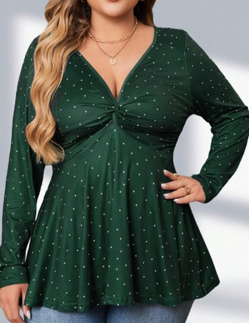 Bluza SHEIN CURVE, verde