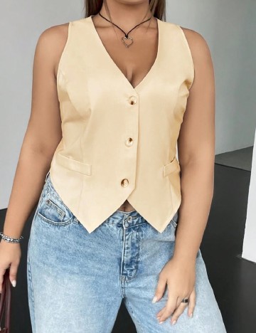 Top SHEIN CURVE, crem