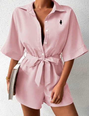 Salopeta SHEIN, roz pudra