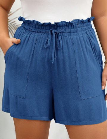 Pantaloni scurti SHEIN CURVE, albastru