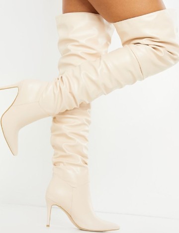 Cizme PrettyLittleThing, crem