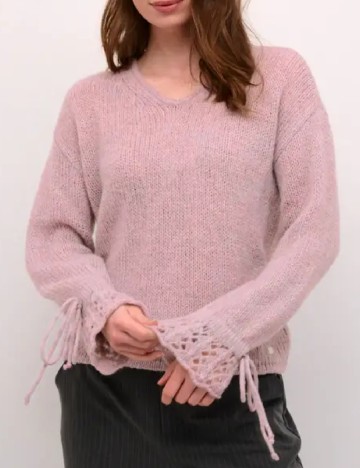Pulover Cream, roz pudra