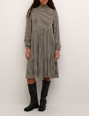 Rochie medie Kaffe, alb/negru