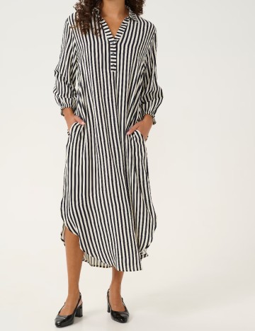 Rochie medie Culture, alb/negru