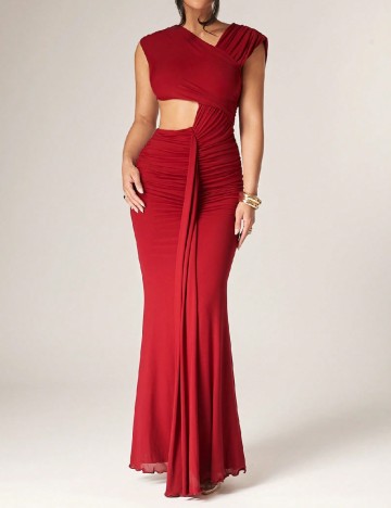 Rochie lunga Silquee, visiniu