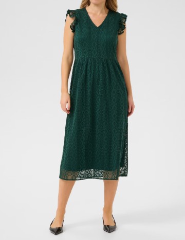 Rochie medie Cream, verde