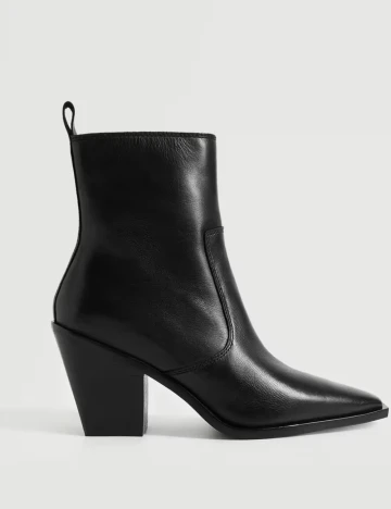 Botine Mango, negru Negru