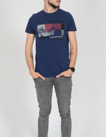 Tricou Milano Bulls, bleumarin Albastru