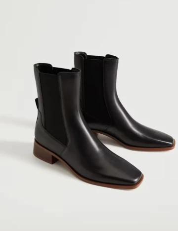 Botine Mango, negru Negru