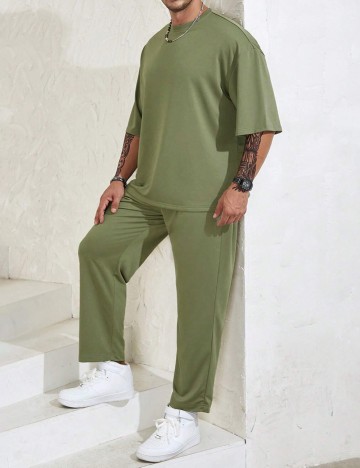 Compleu SHEIN Plus Size Men, verde