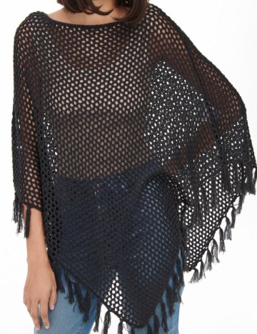 
						Poncho Jacqueline de Yong, negru