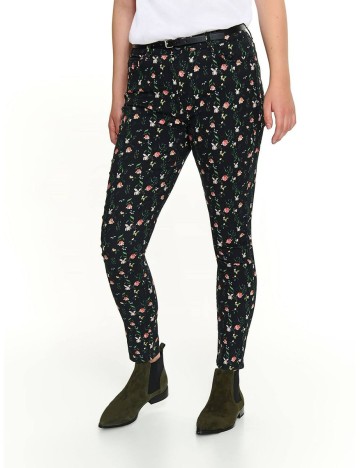 Pantaloni Top Secret, negru floral, 38