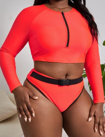 Costum de baie SHEIN CURVE, roz