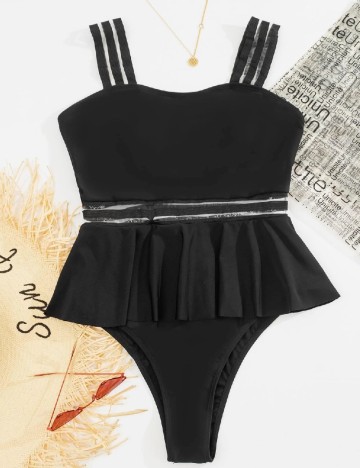 
						Costum de baie SHEIN, negru